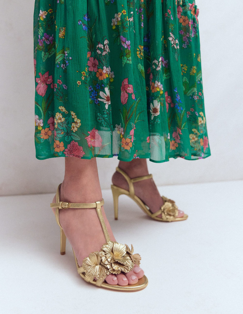 BODEN Flower Sandals-Gold outlook