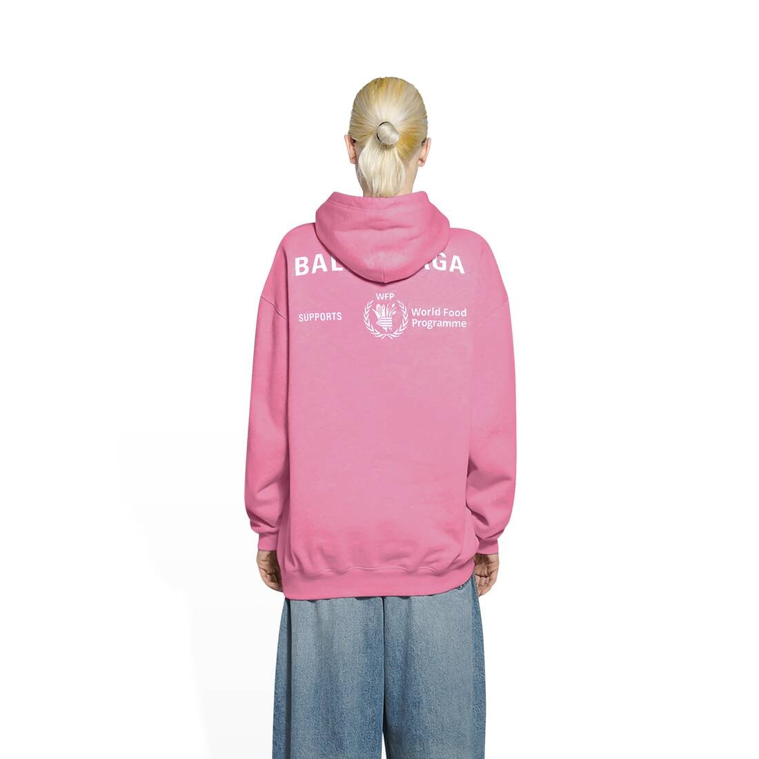 BALENCIAGA Women's Wfp Medium Fit Hoodie in Pink | REVERSIBLE