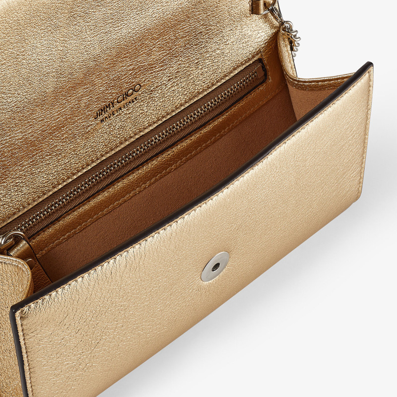 Wallet W/chain
Gold Metallic Nappa Wallet with Crystal Buckle 5