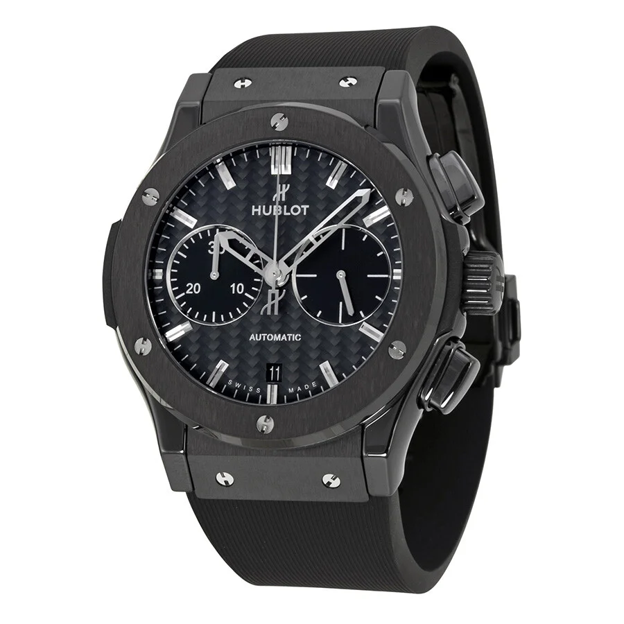 Hublot Classic Fusion Chronograph Black Carbon Fiber Dial Black Rubber Men's Watch 521.CM.1770.RX - 1