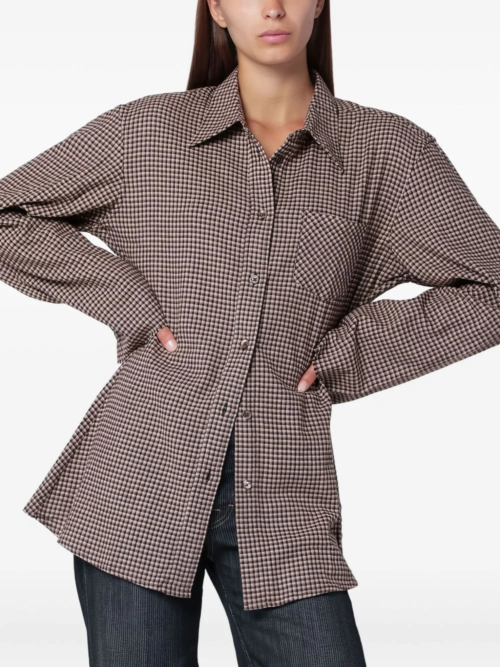 geometric-print shirt - 1