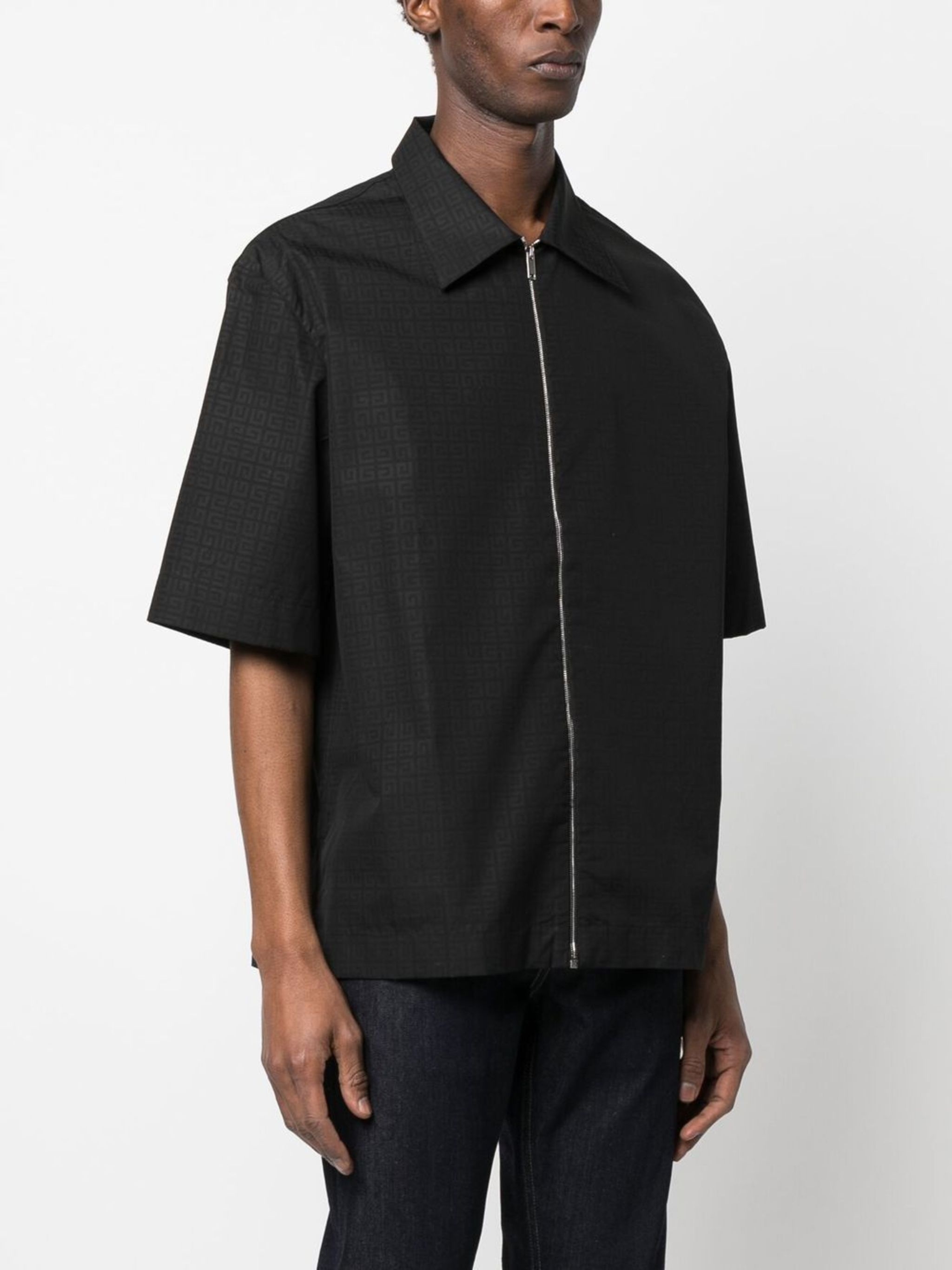 zip-up cotton shirt - 3