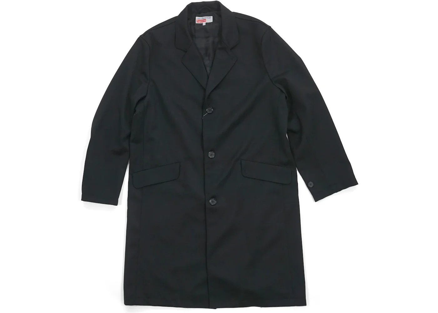 Supreme Comme des Garcons SHIRT Wool Overcoat Black - 1