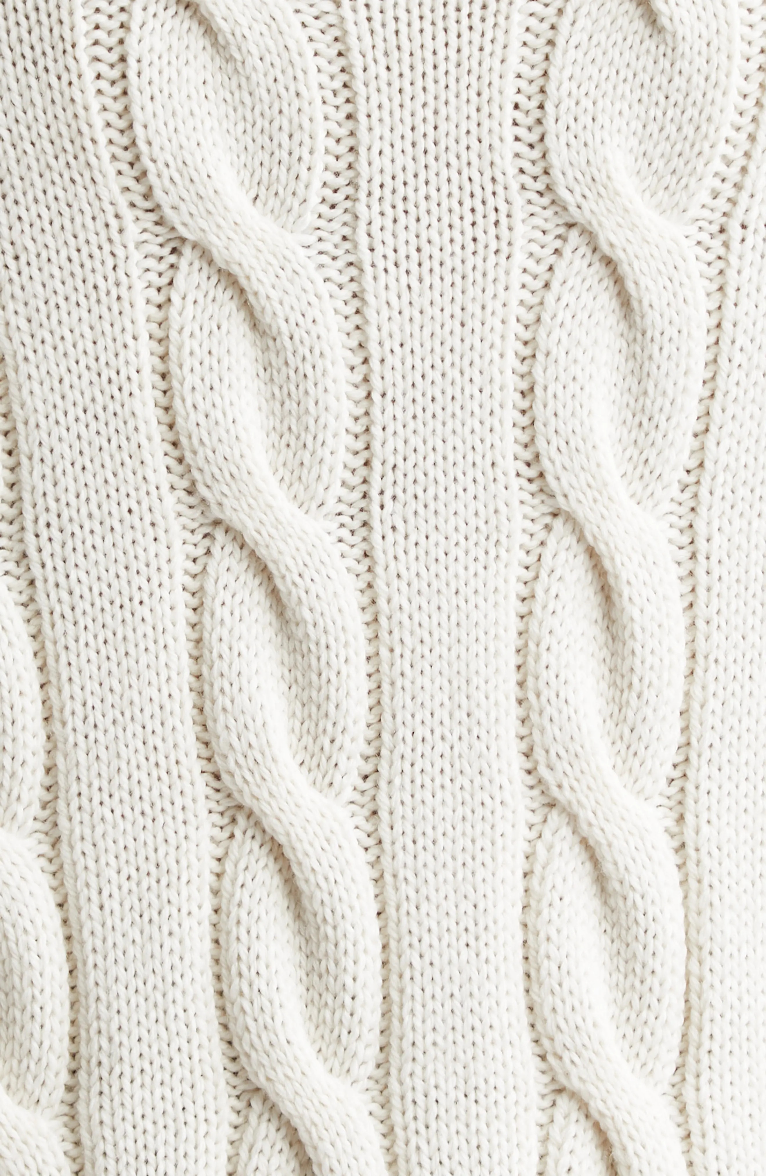 Imitation Pearl Detail Cable Merino Wool Sweater - 7