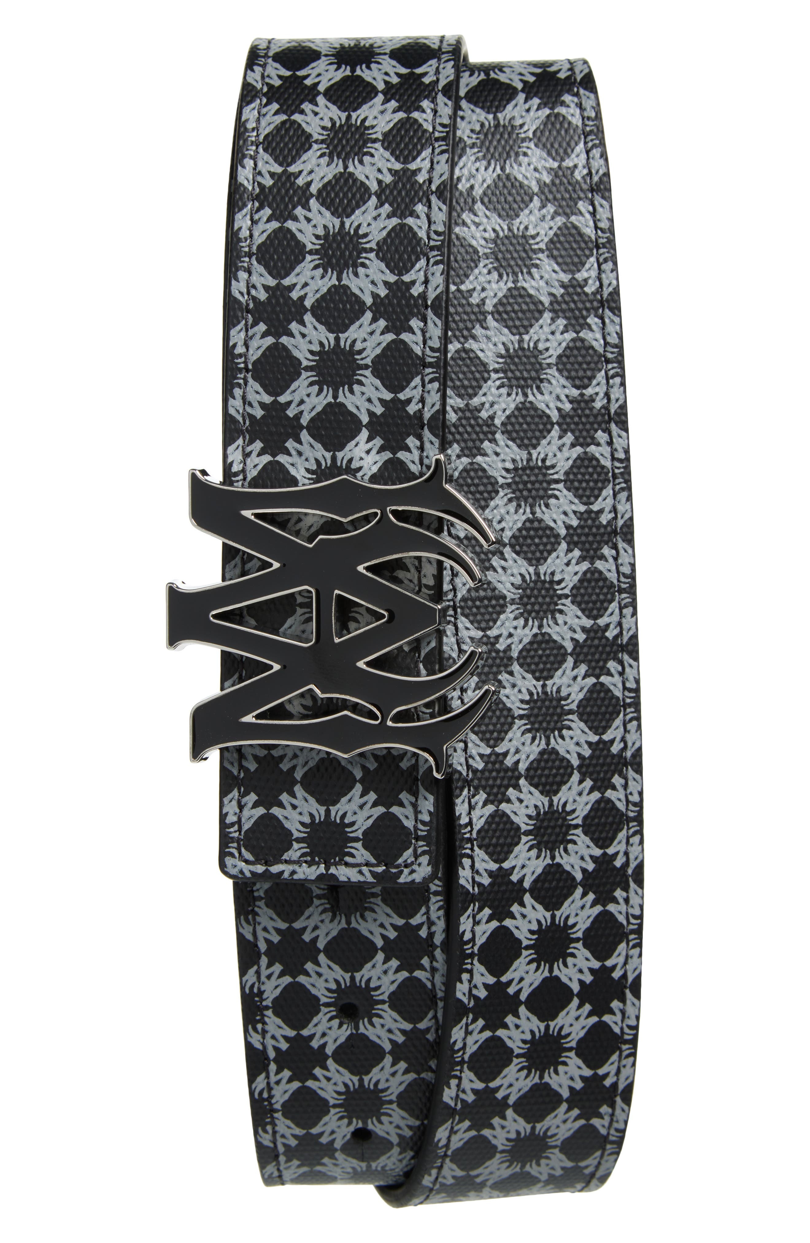 AMIRI MA Quad Enamel Buckle Coated Canvas Belt in Black at Nordstrom - 1