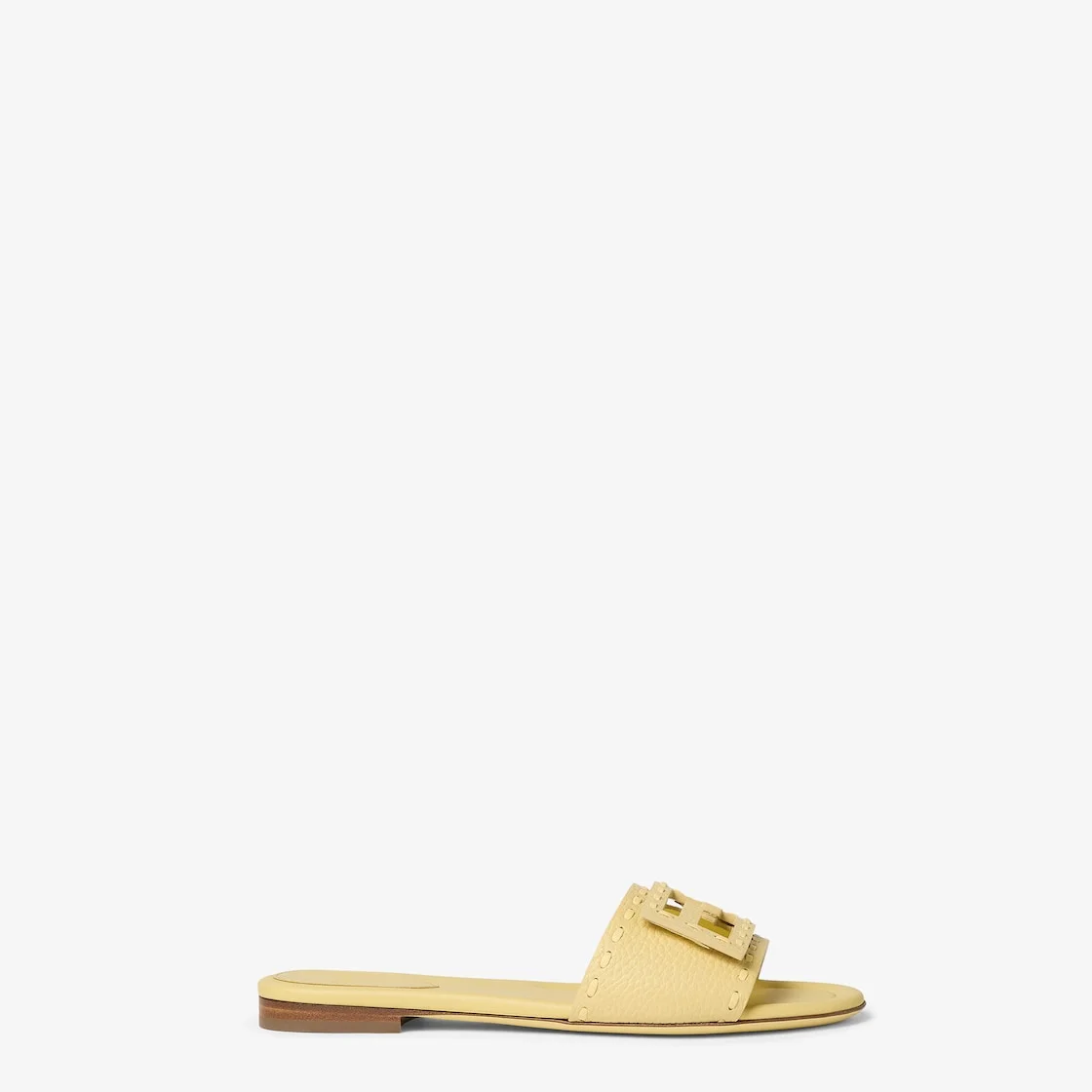 Baguette Yellow leather slides - 1