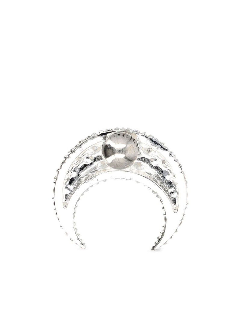 Marine Serre rhinestone-embellished Moon earring outlook