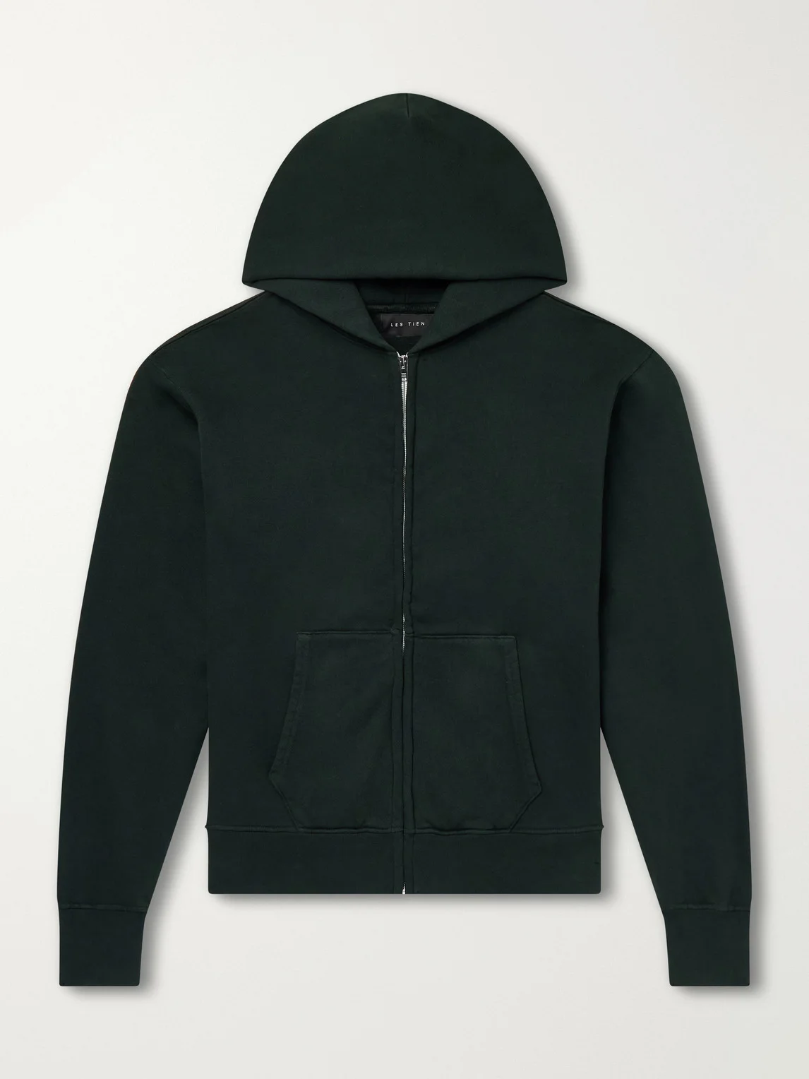Garment-Dyed Cotton-Jersey Zip-Up Hoodie - 1
