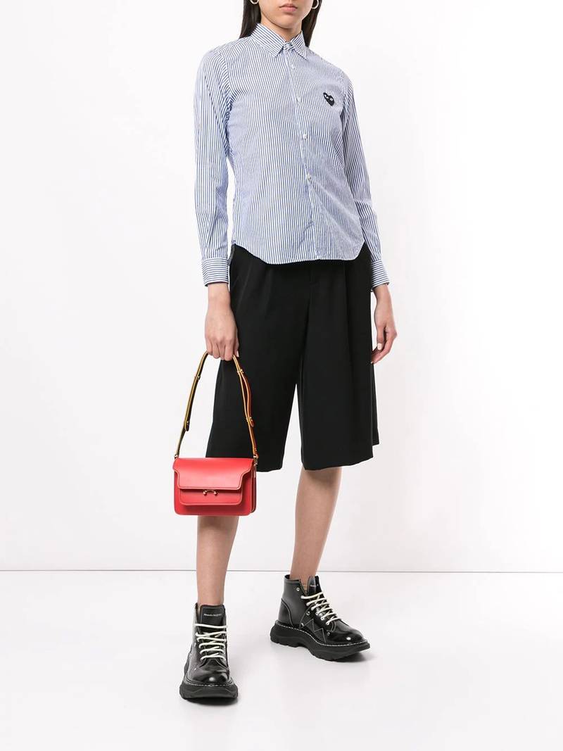 Comme des Garçons PLAY striped-print branded shirt outlook