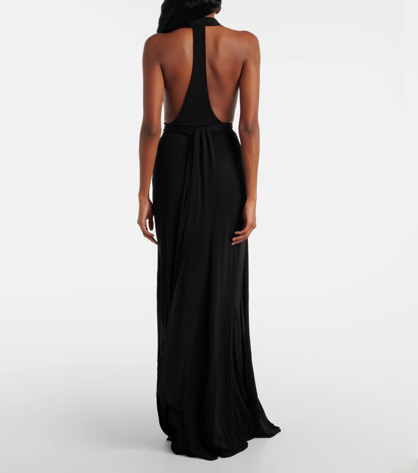Trapeze draped jersey gown - 3