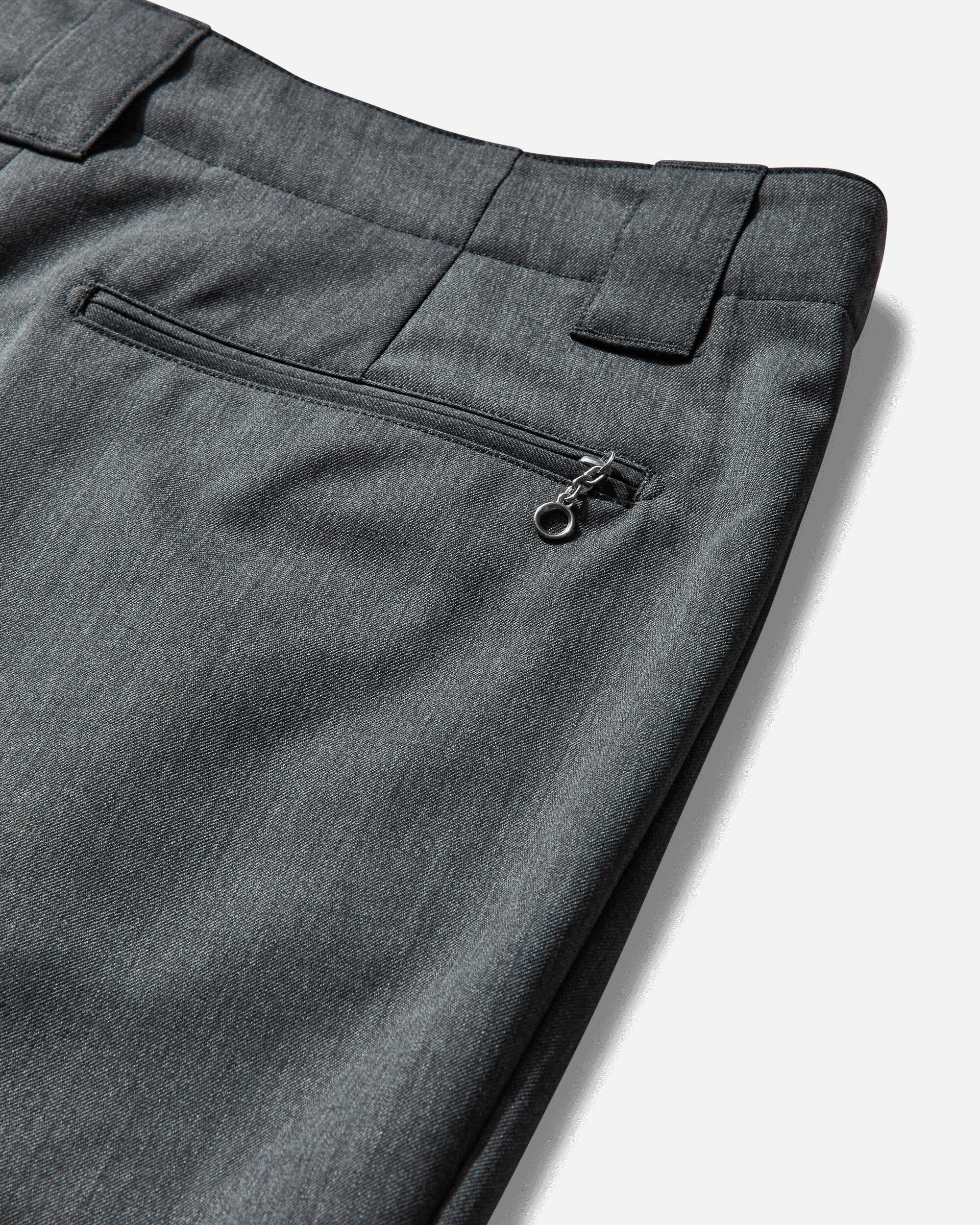 Men's Pleated Wool Trousers Charcoal - 4