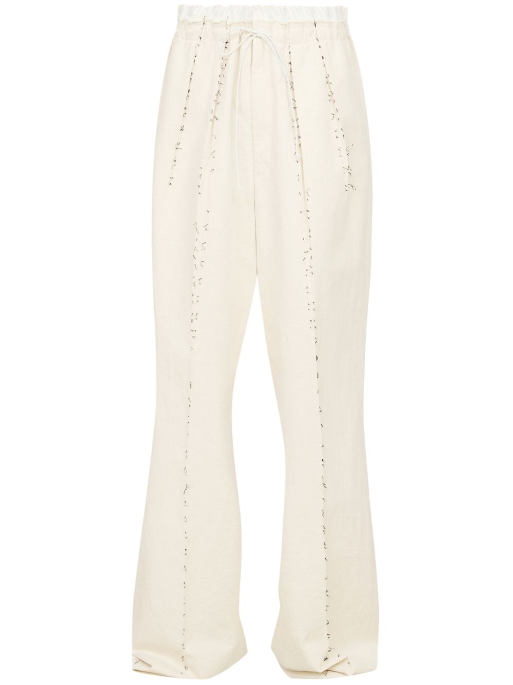 cotton-linen pants - 1
