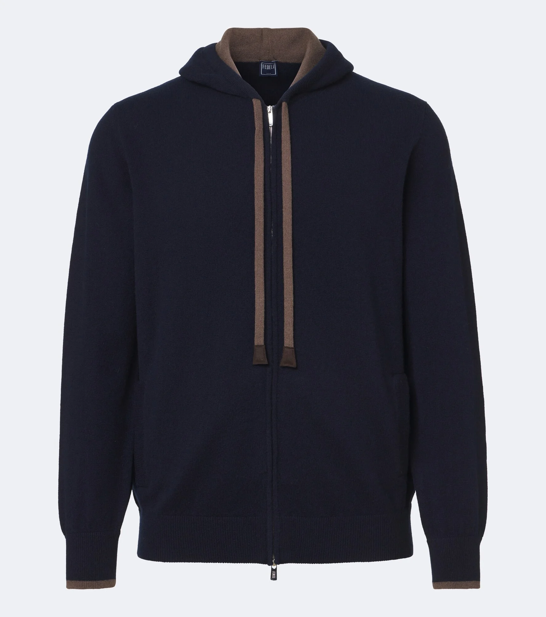 Cashmere zip-up hoodie - 1