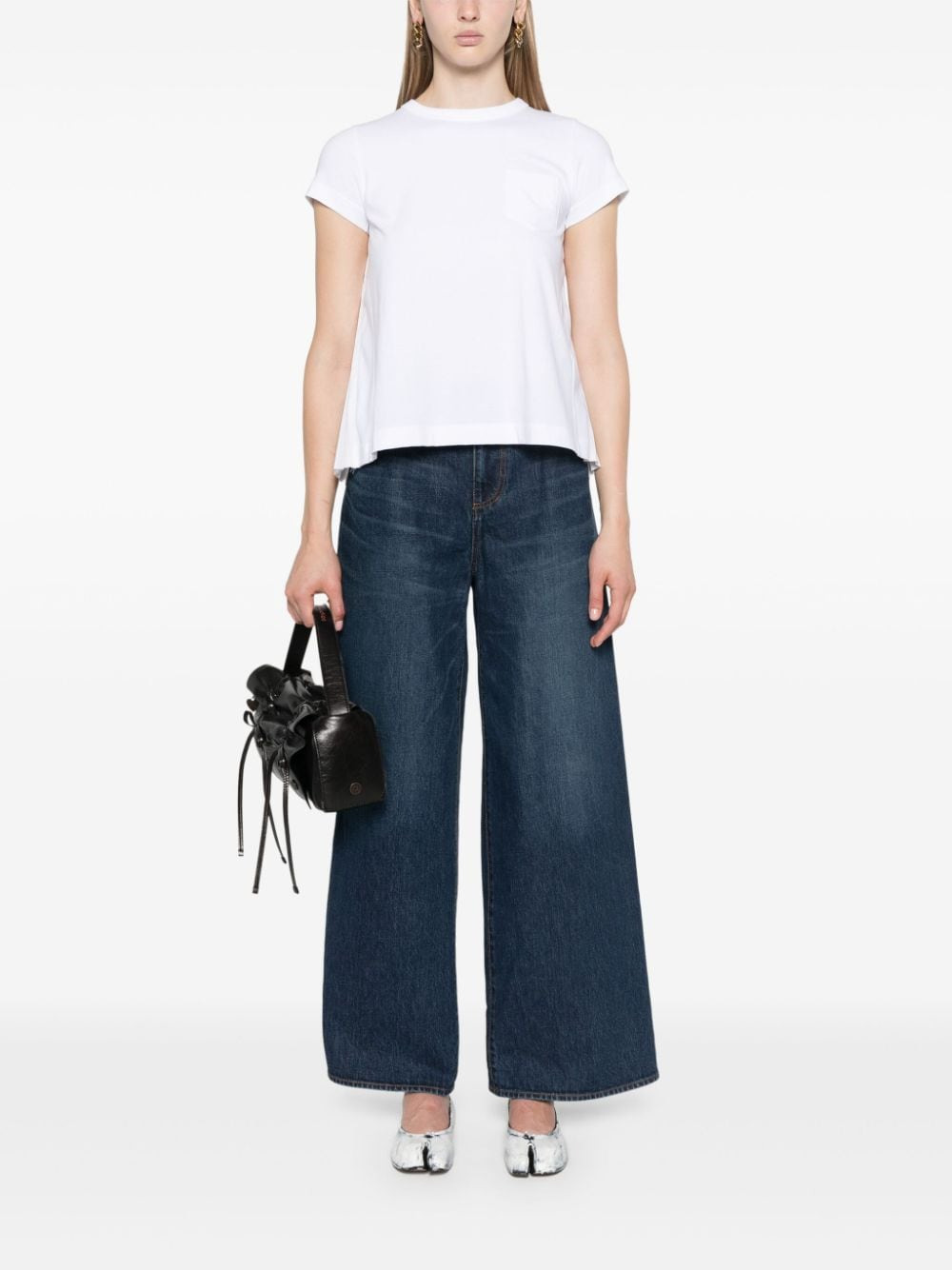 Sacai Women Wide-Leg Denim Jeans - 5