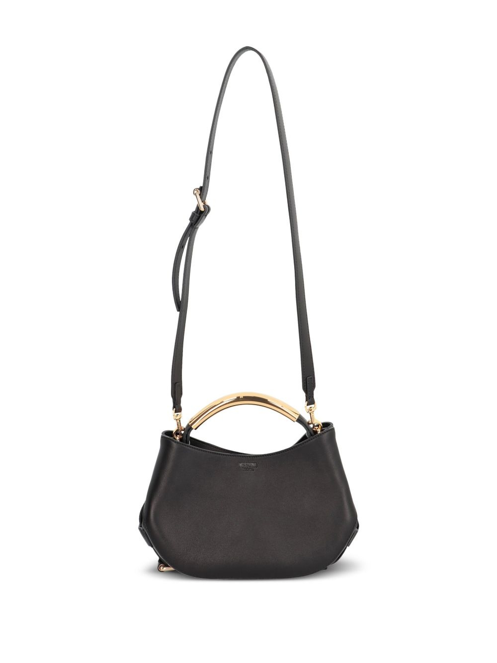 curved-handle leather tote bag - 3