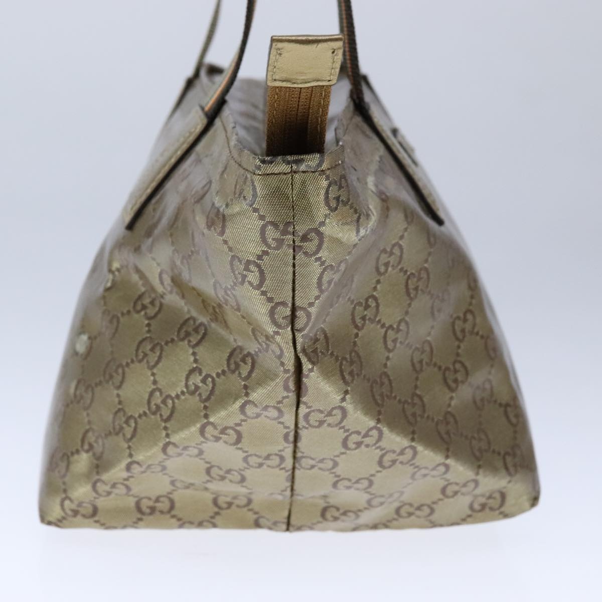 GUCCI GG Crystal Sherry Line Hand Bag Gray Gold Brown - 3
