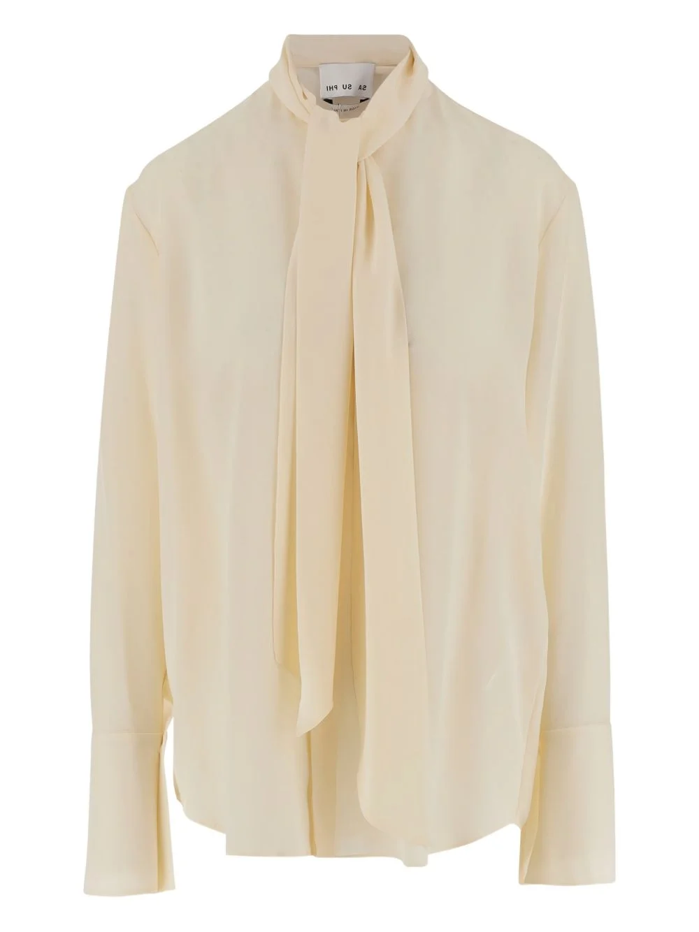 bow-detailed silk blouse - 1