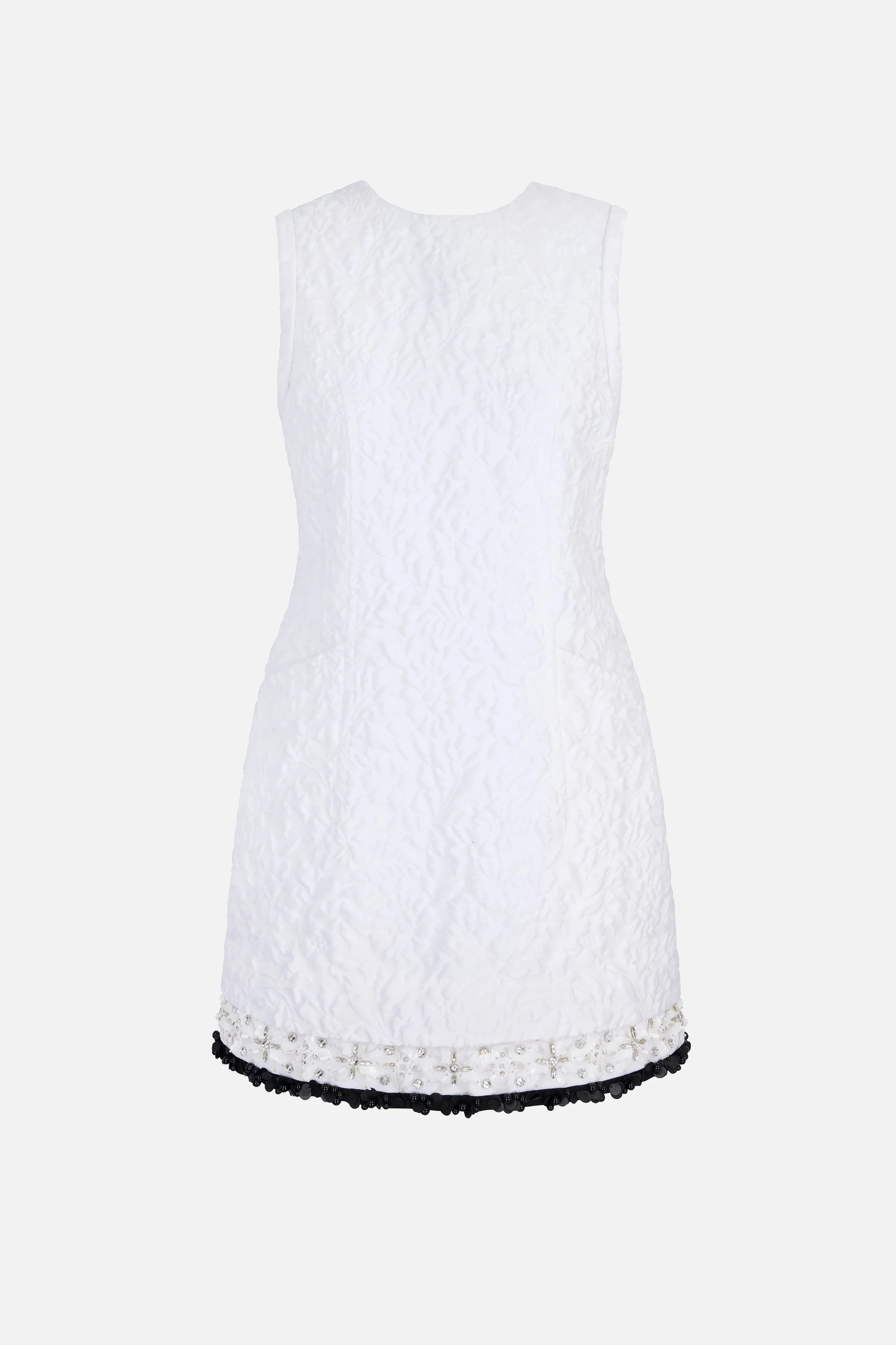 Cinzia Dress In Optic White Embossed Cloque - 1
