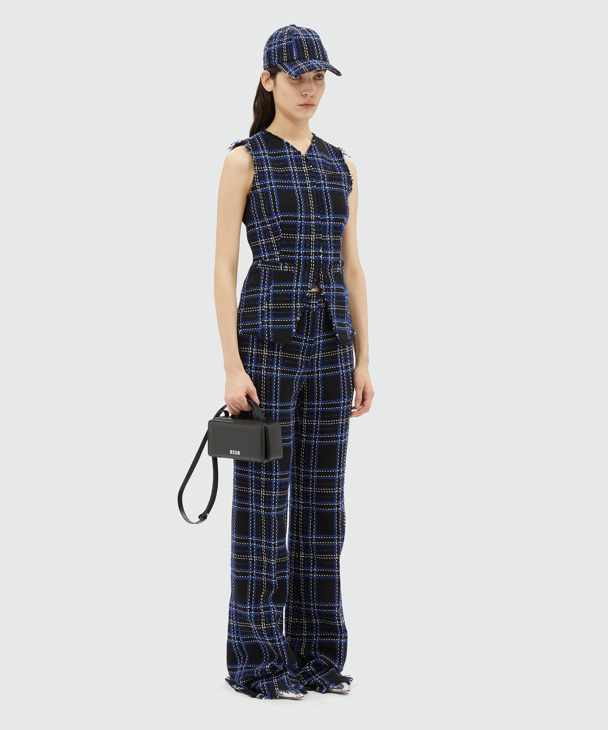 Tweed maxi check pants - 4