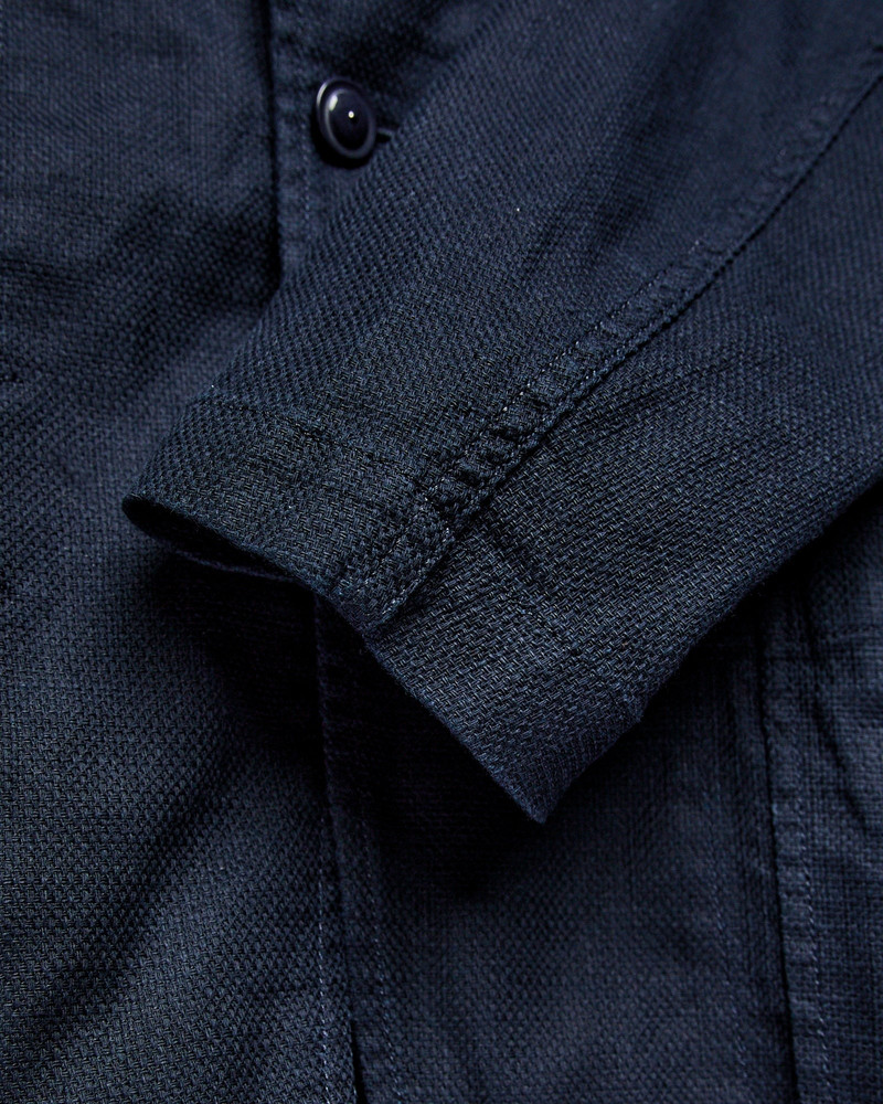 Bedford Jacket in Dark Navy Cotton Linen Java Cloth 6