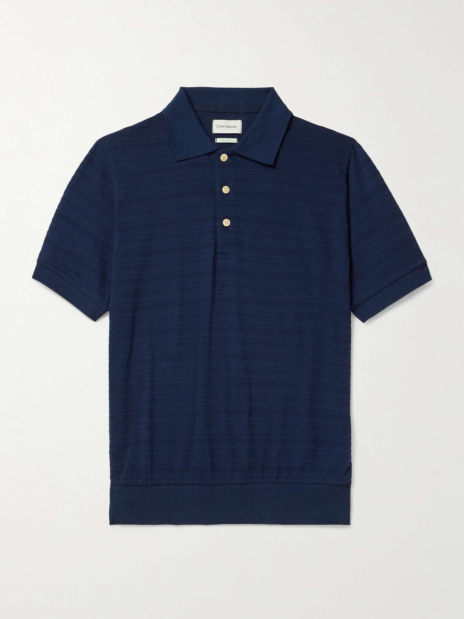 Glendale Ribbed-Knit Polo Shirt - 1