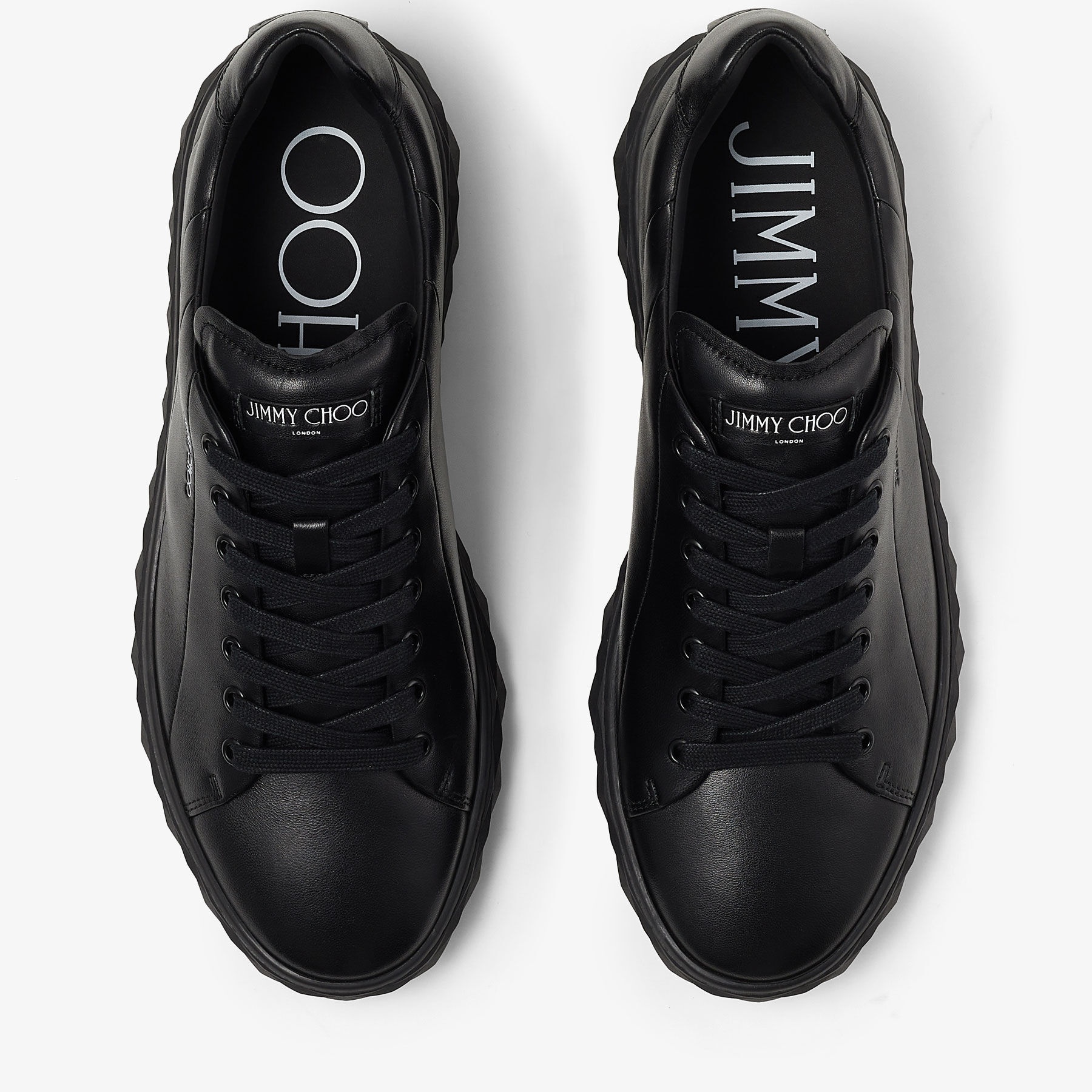 Diamond Light/M
Black Nappa Leather Low-Top Trainers - 8