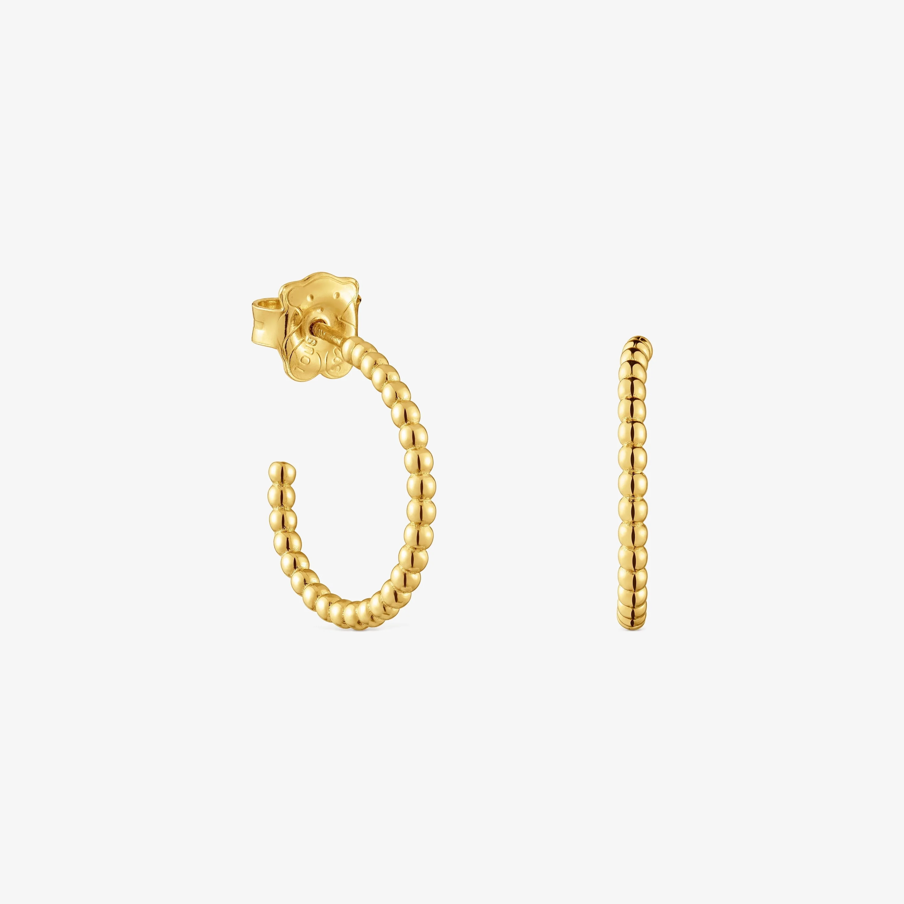 Short 15 mm ball Hoop earrings with 18K gold vermeil TOUS Basics - 1