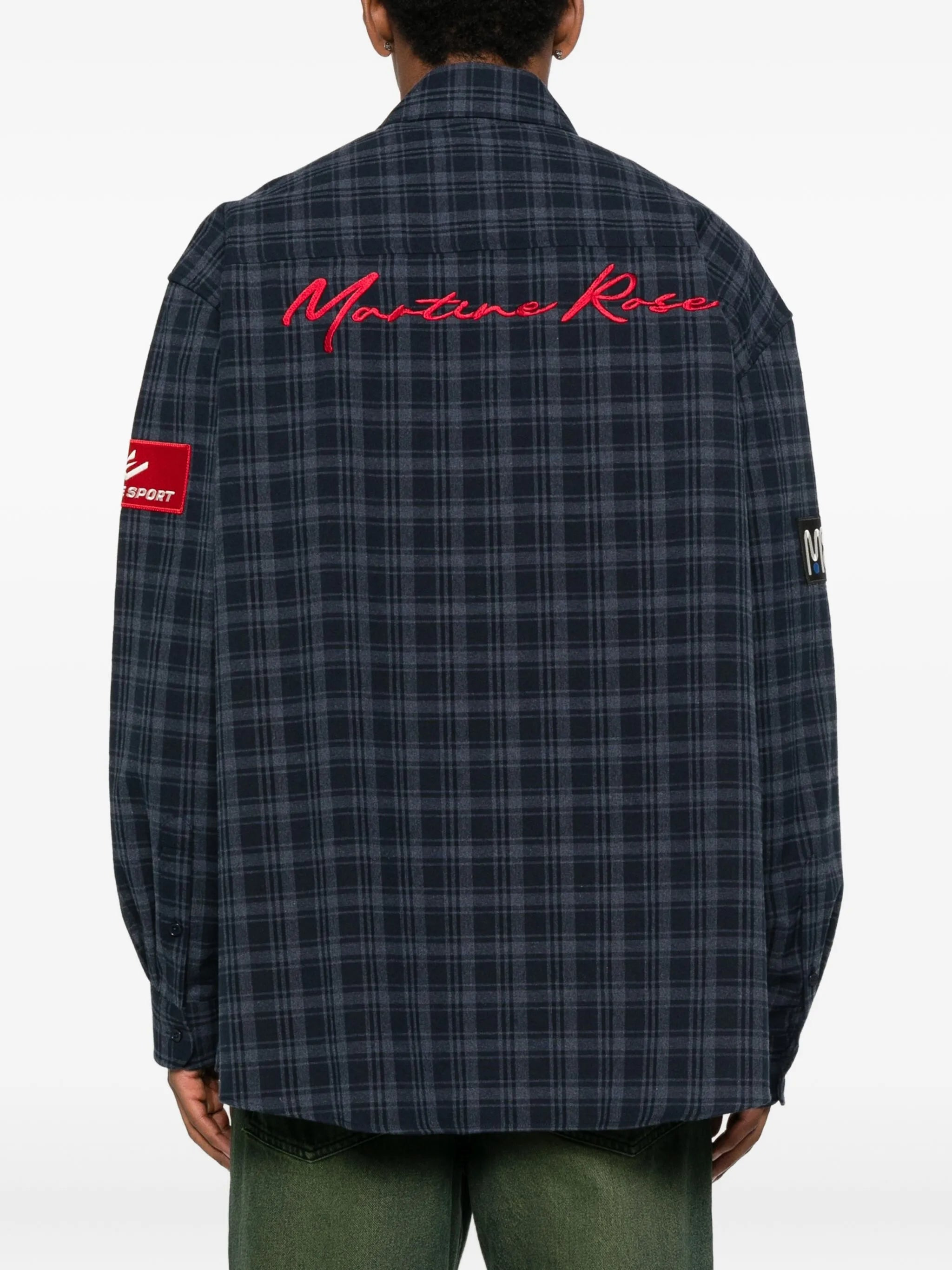 chain-detail checked shirt - 4