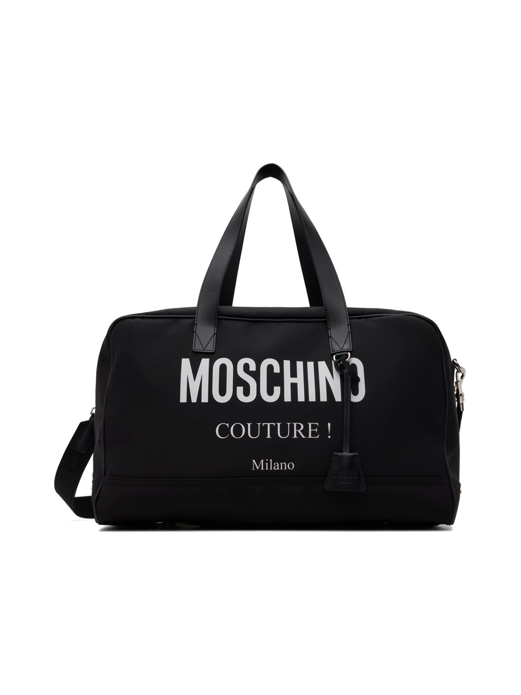 Black 'Moschino Couture' Nylon Travel Duffle Bag - 1