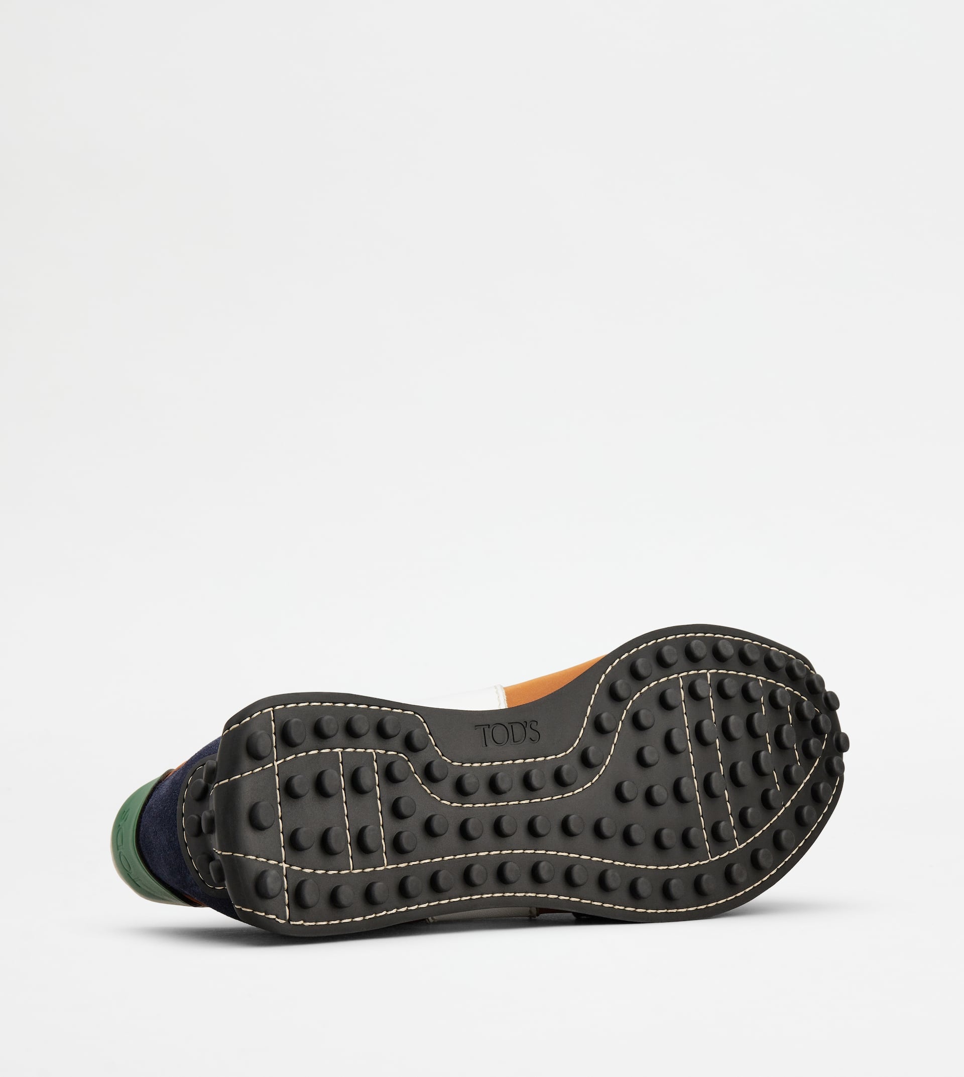 SNEAKERS IN LEATHER AND TECHNICAL FABRIC - BROWN, BLUE, WHITE, GREEN - 4