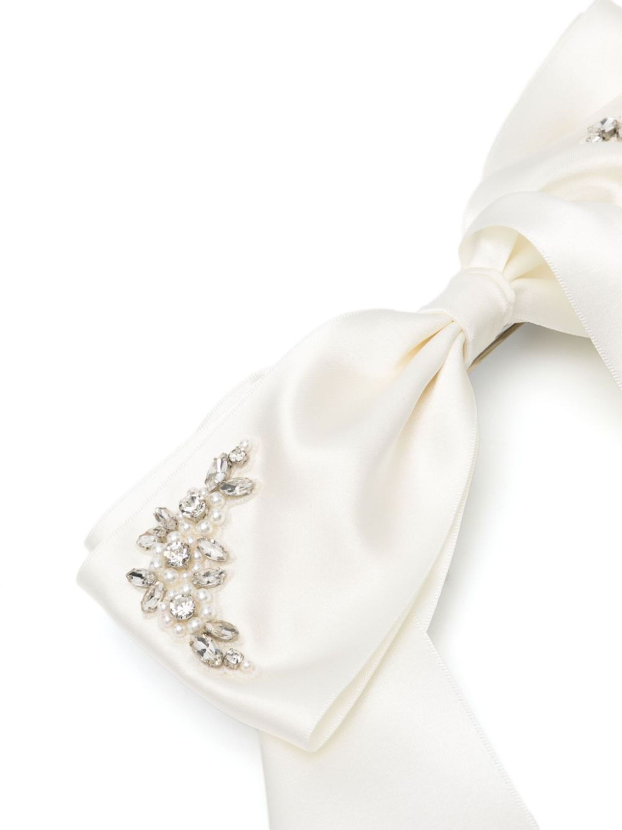 crystal-embellished bow hair clip - 3