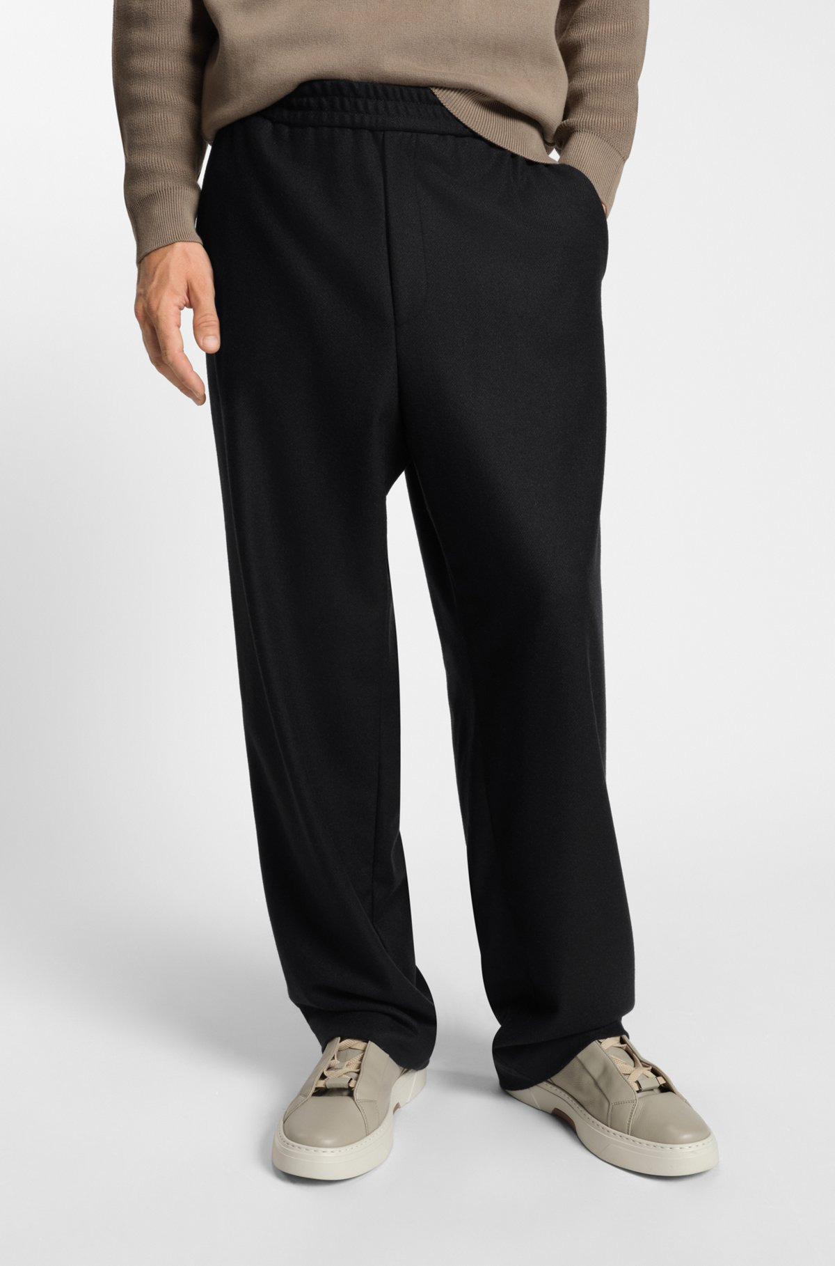 TAPERED-FIT PANTS IN A WOOL BLEND - 2