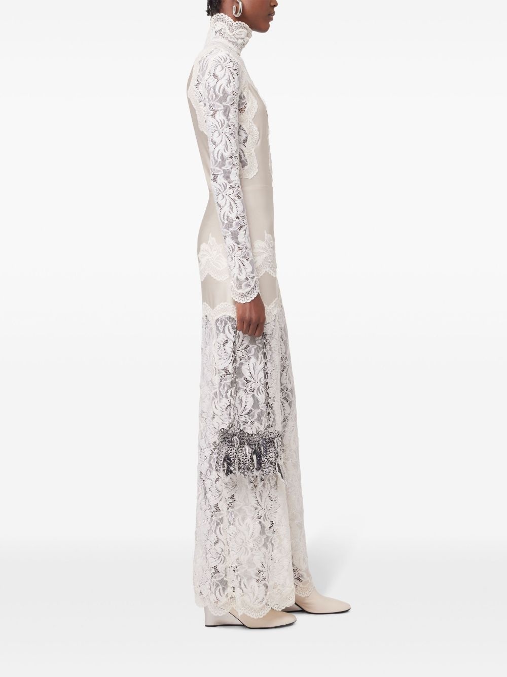 lace jersey maxi dress - 4