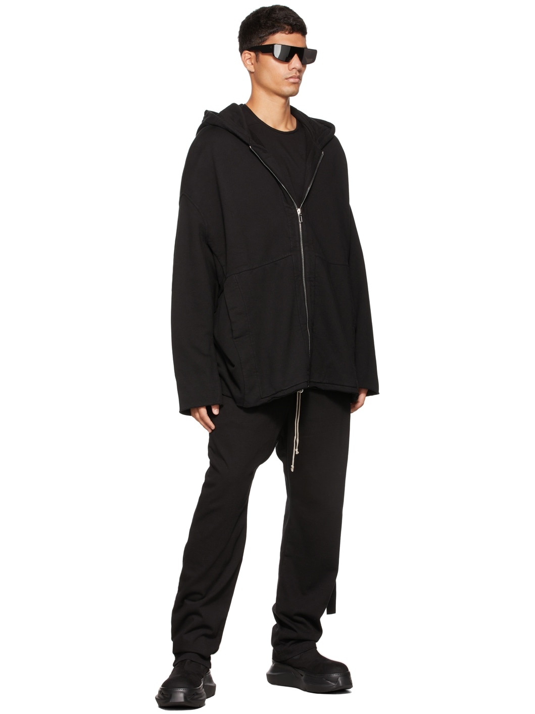 Rick Owens DRKSHDW Black Zip Front Peter Jacket | ssense | REVERSIBLE