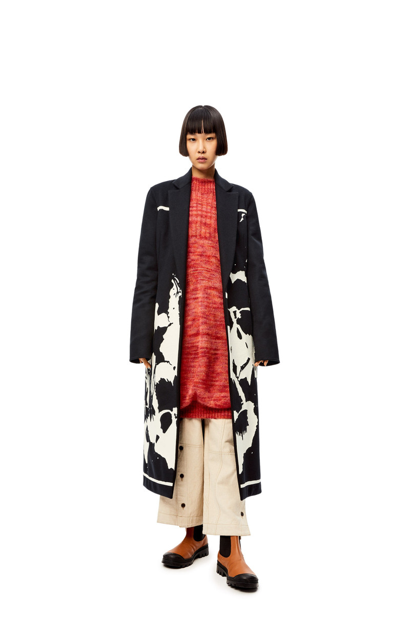 Loewe Pansies coat in wool and cashmere outlook