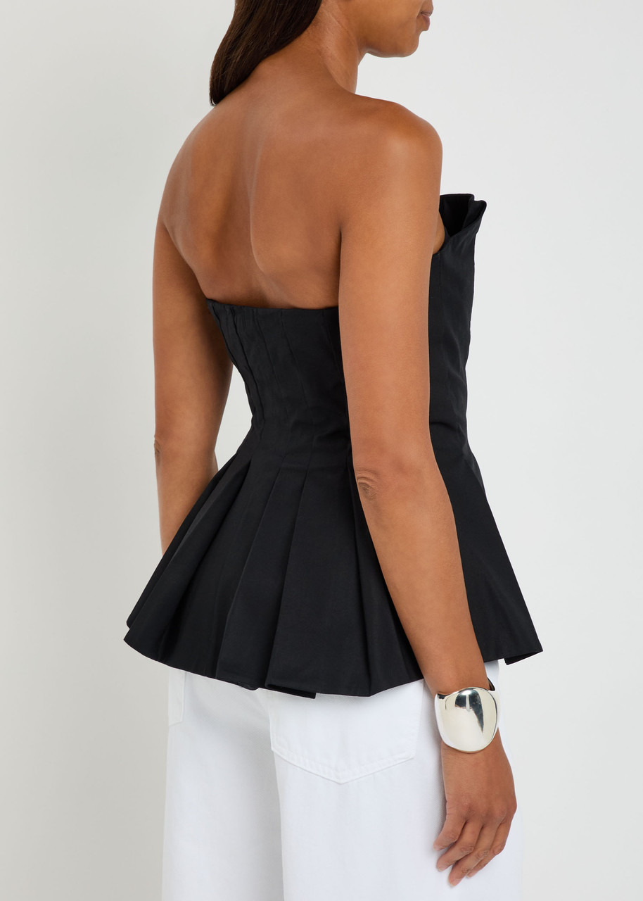 Reformation Ashlyn Pleated Stretch-cotton top - 3