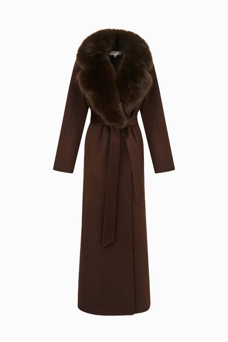 Kenzia Faux Fur Collar Wool Coat 1