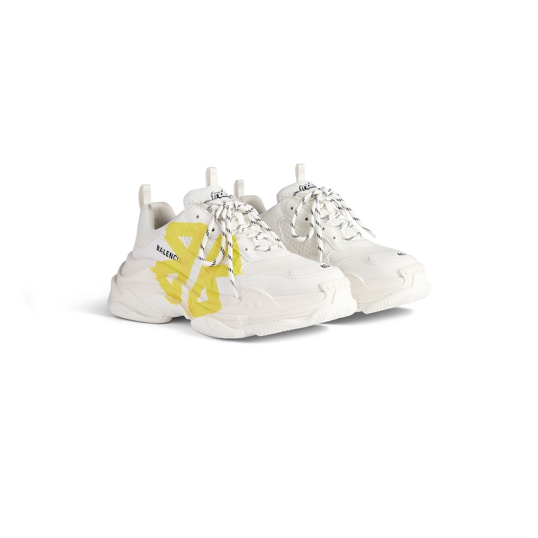 Men's Triple S Tape Type Sneaker in White/yellow - 2