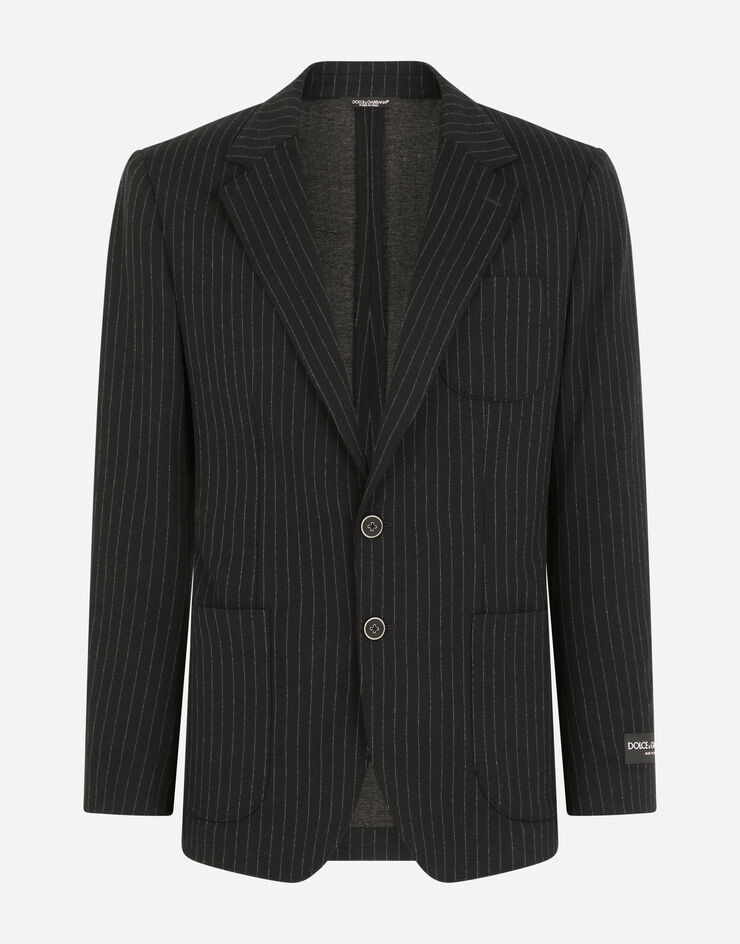 Pinstripe stretch jersey jacket - 1