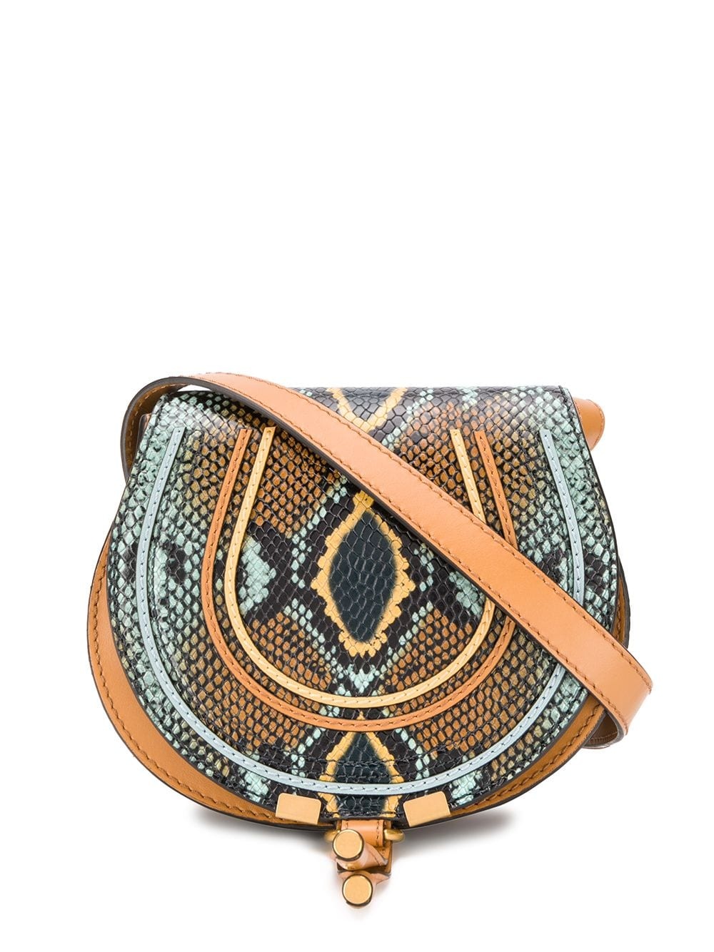 mini Marcie python-effect crossbody bag - 1