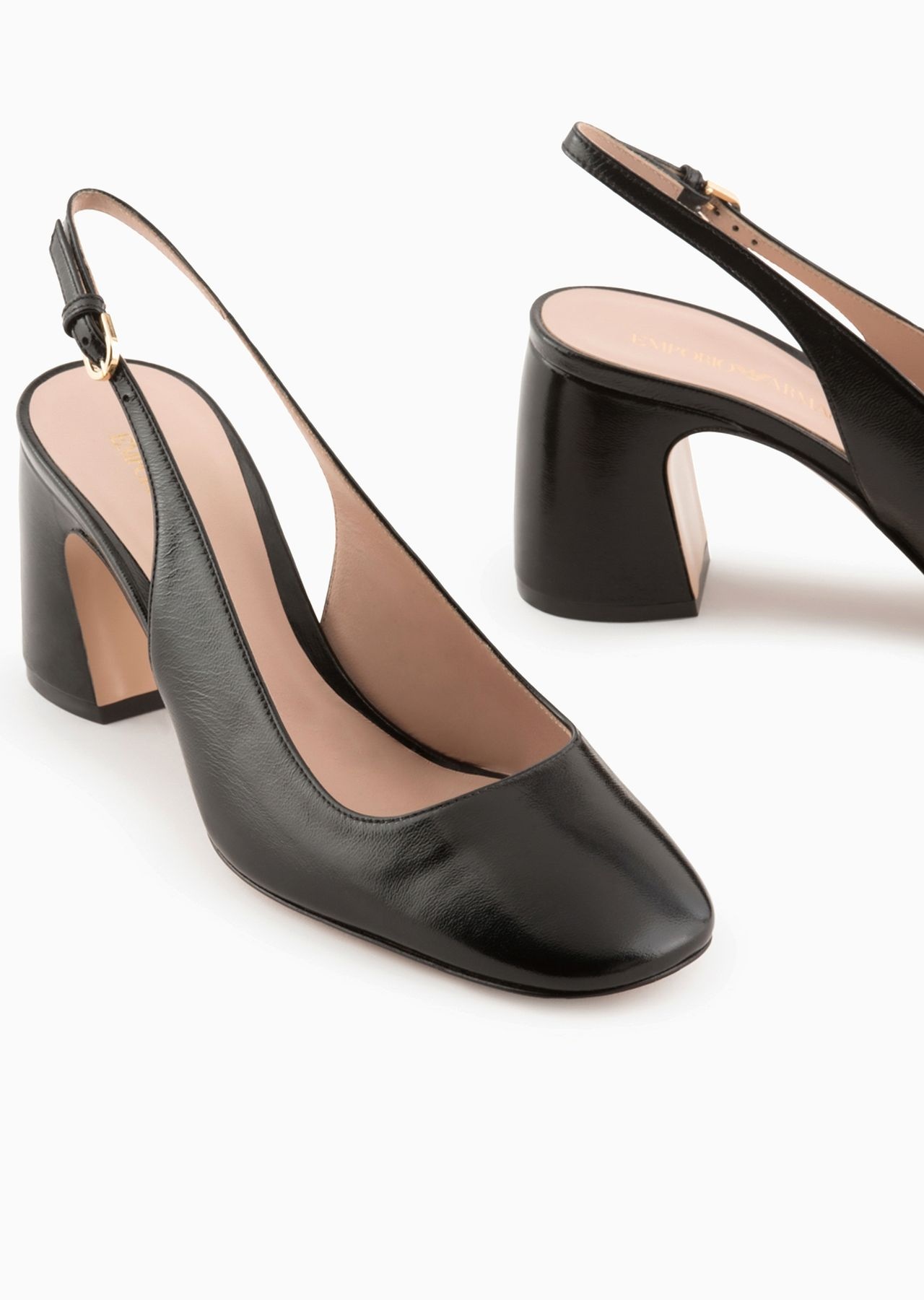 Patent leather slingback court shoes - 5