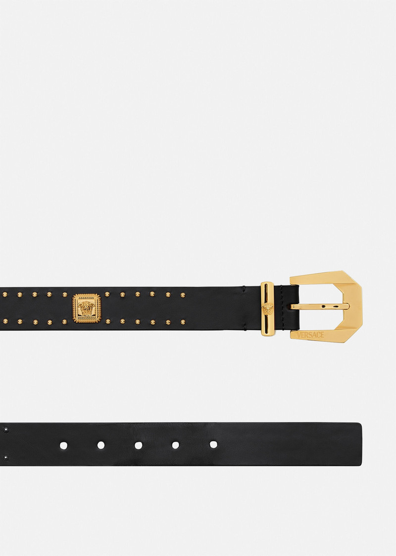 VERSACE Medusa Heritage Studded Leather Belt 3 cm outlook