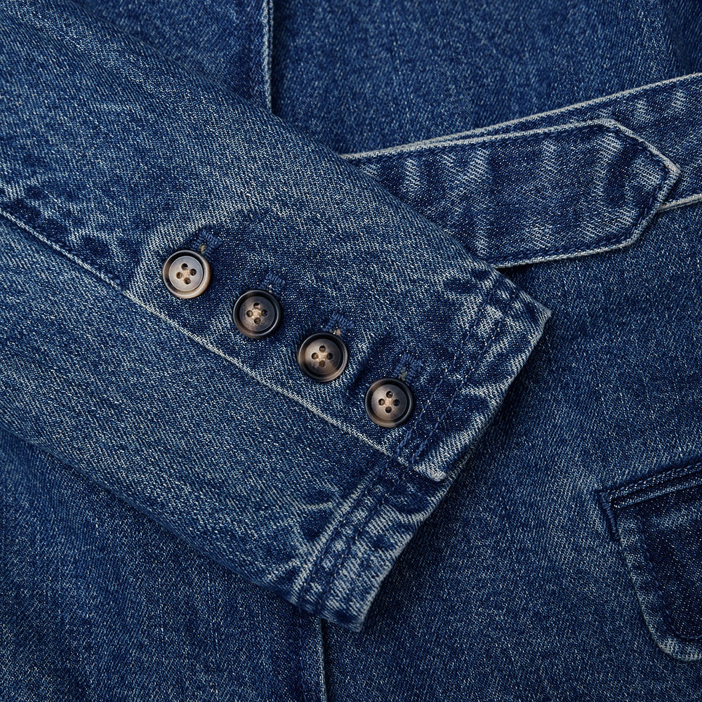 Belted Denim Blazer - 7