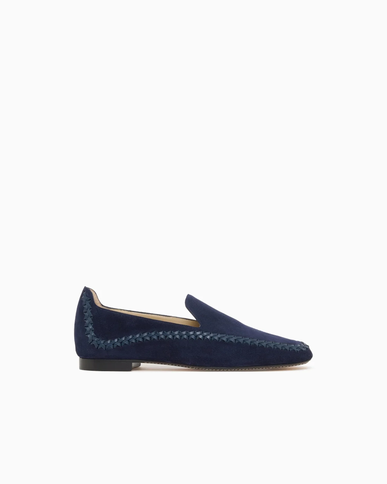 SUEDE SLIP-ONS WITH INTERWEAVING - 1