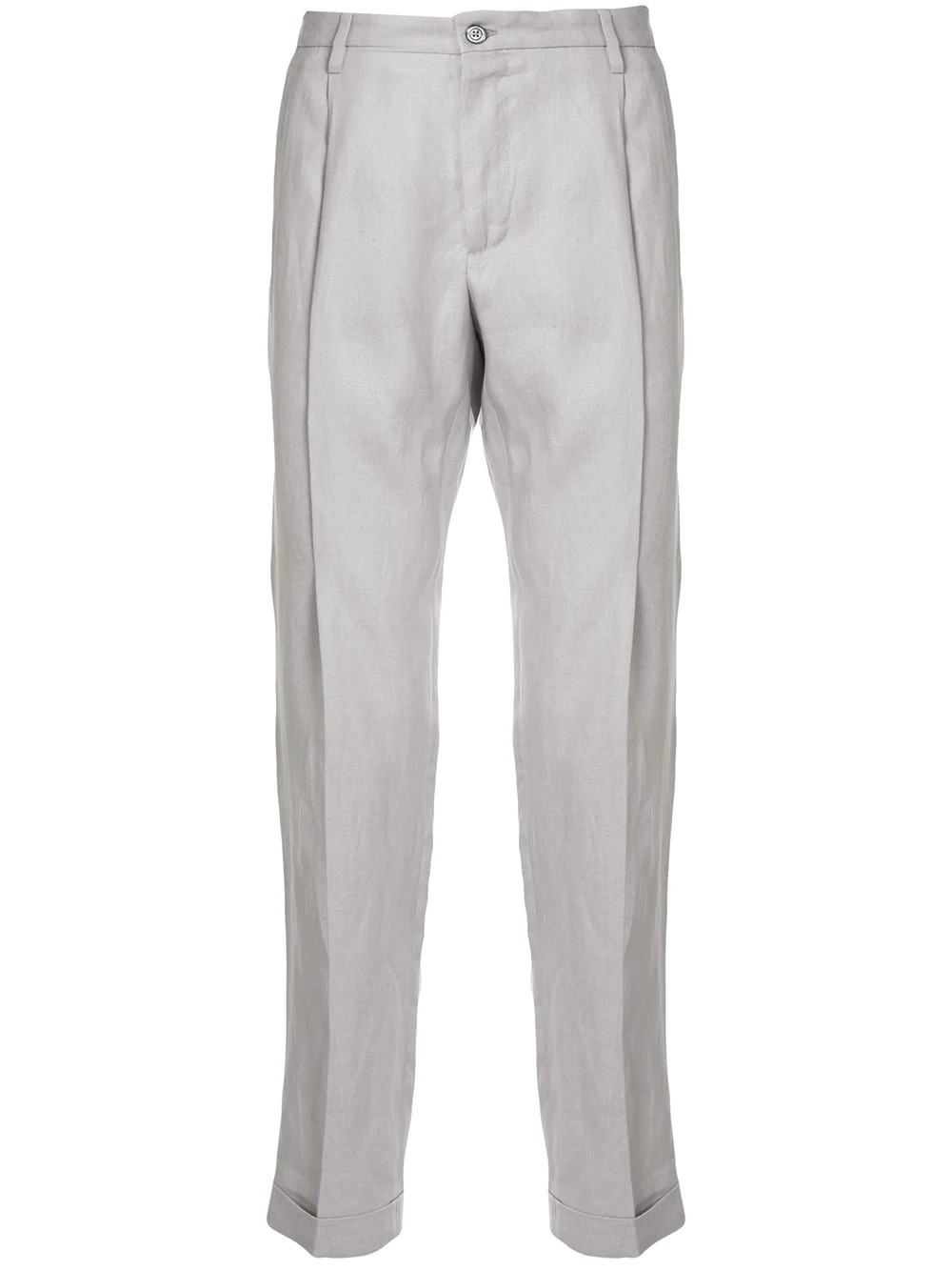 straight-leg linen trousers - 1