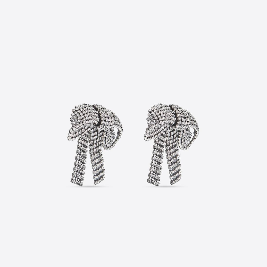 Women's Bow Earrings in Silver - 5