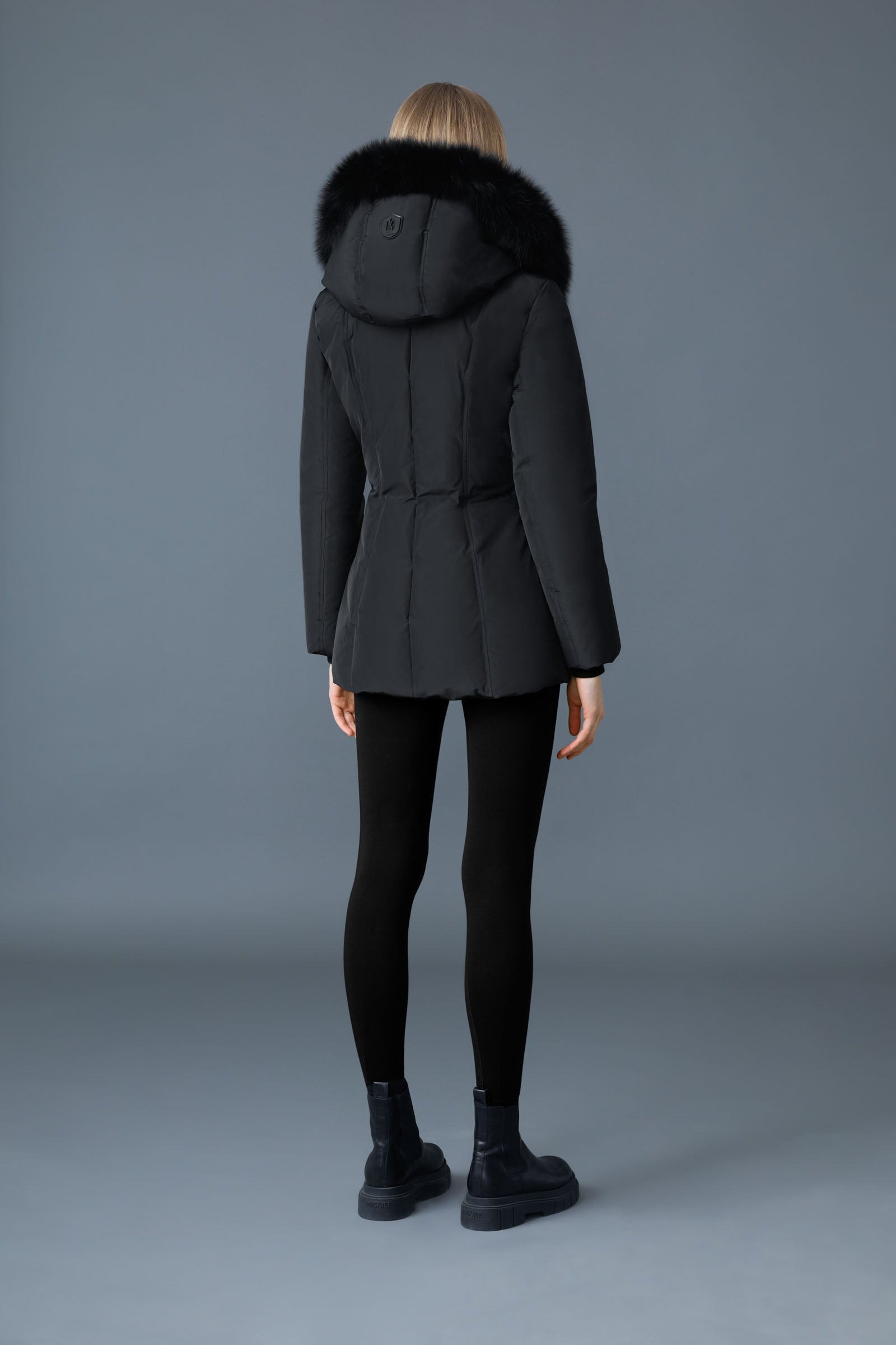 ADALI Down coat with blue fox fur Signature Mackage Collar - 4