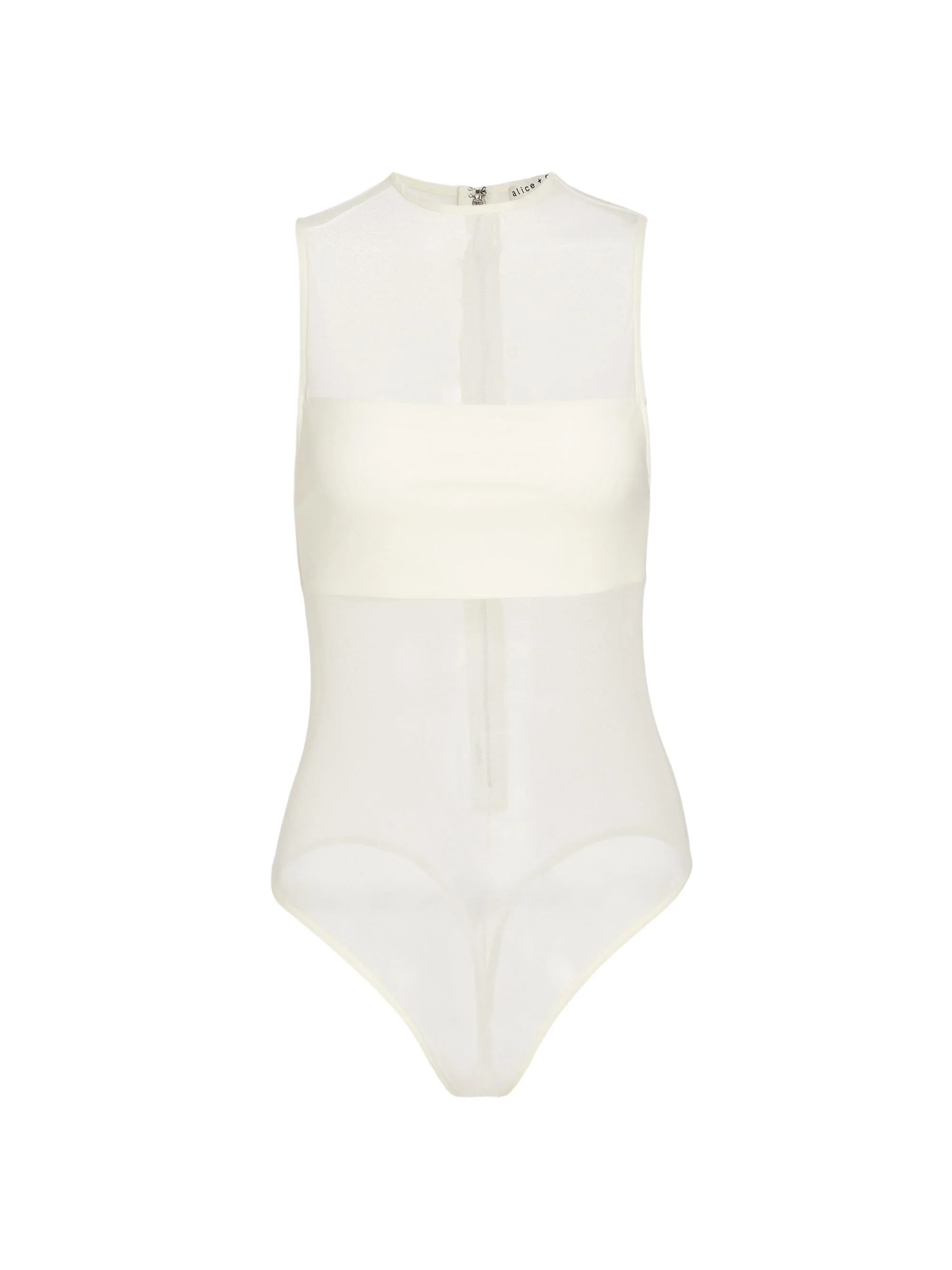 Women's Nichol Mesh Sleeveless Bodysuit - Ecru - 1