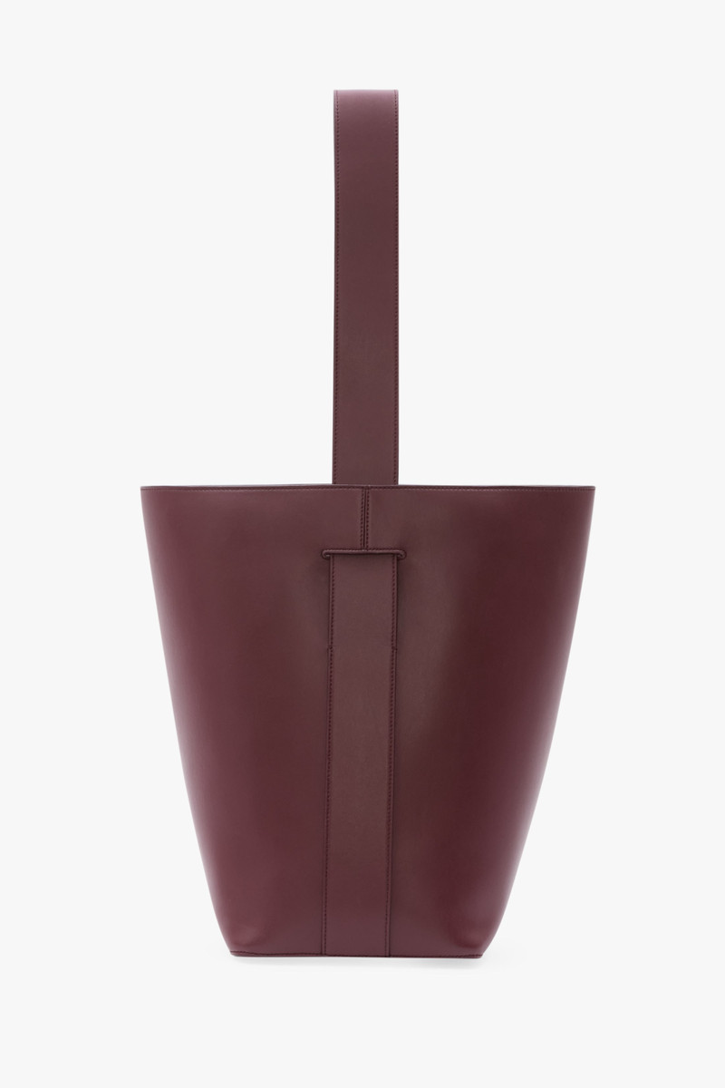 Dia Bucket Bag In Burgundy Smooth Leather 4