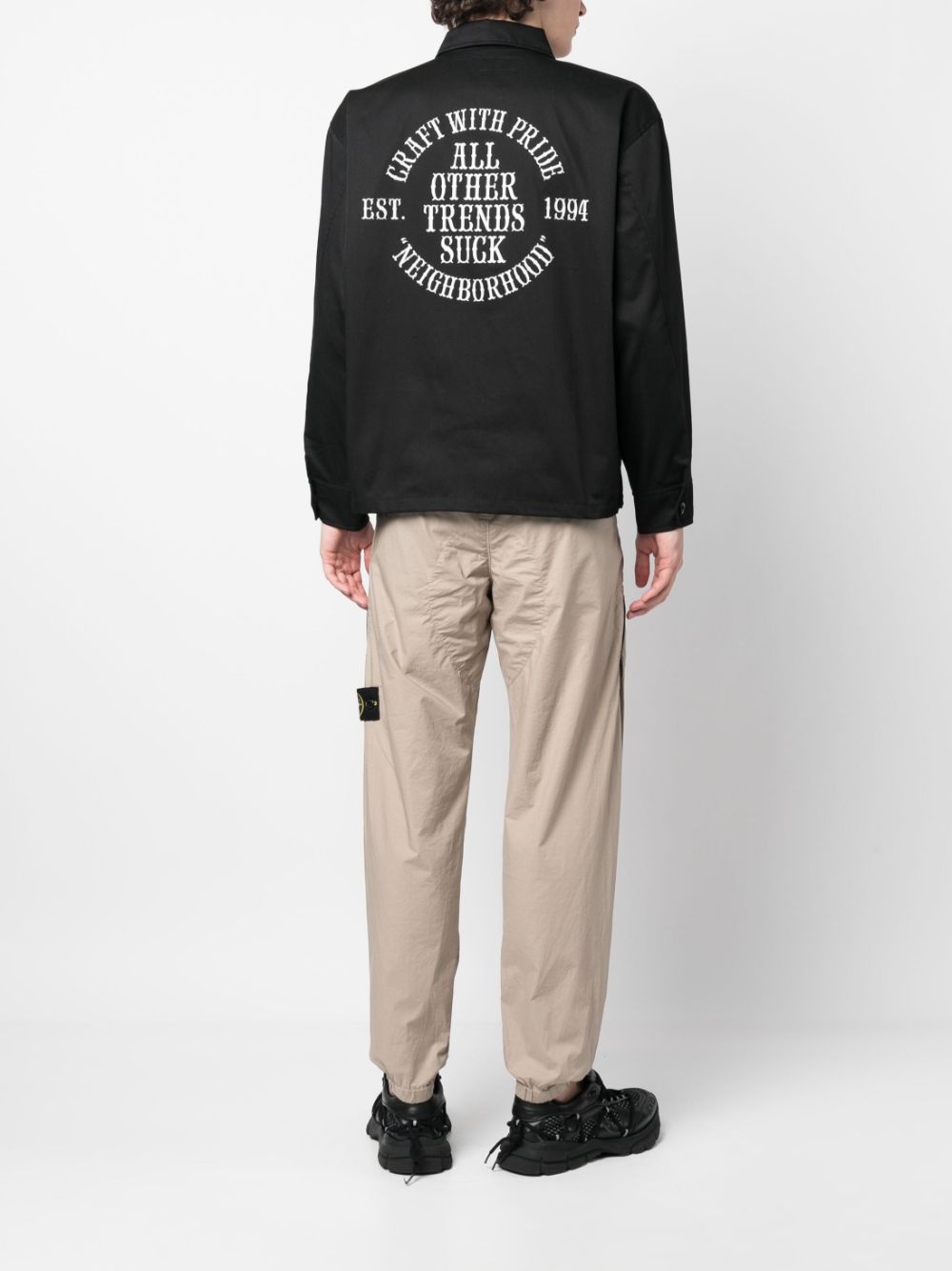 slogan-print utility jacket - 2